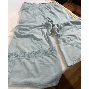 OH Jeans Wide-Leg Cropped Pants Light Blue Size XL